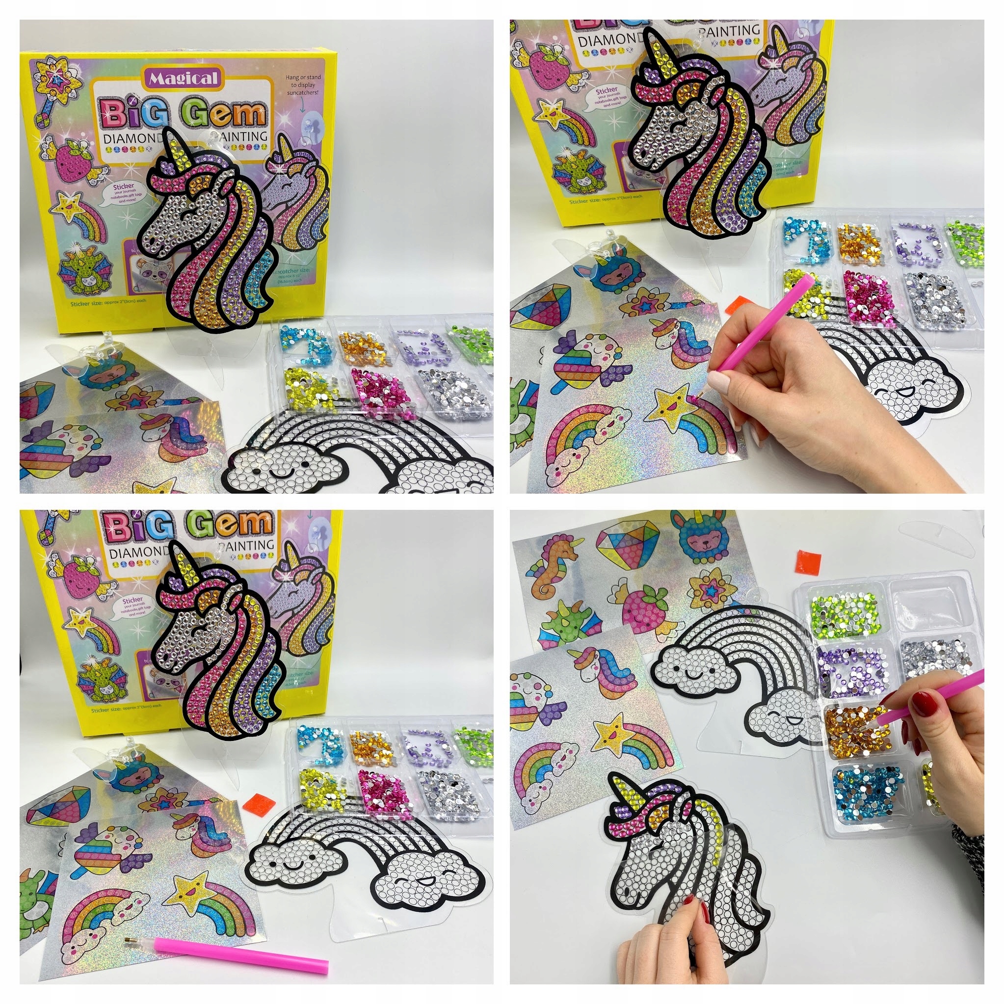 HAFT DIAMENTOWY DLA DZIECI MOZAIKA MALOWANIE DIAMENTAMI 5D ZESTAW SZABLONY Wysokość produktu 23 cm