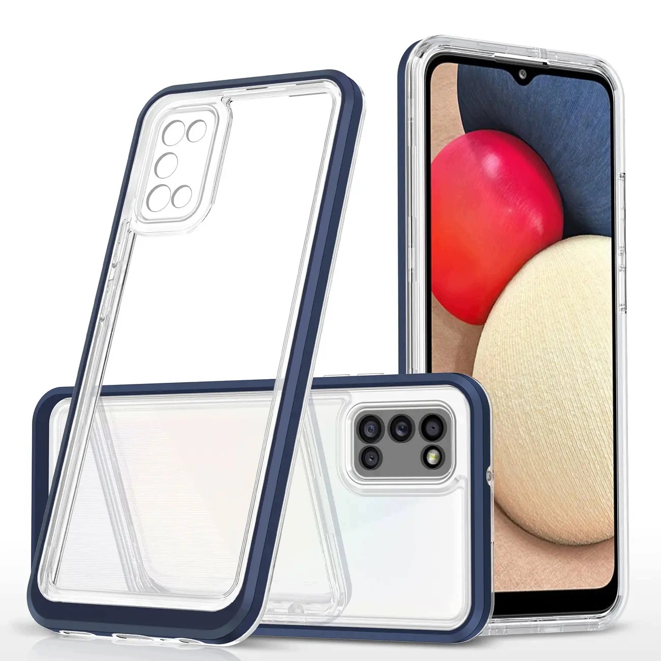 Clear 3in1 etui do Samsung Galaxy A03s (166) żelowy pokrowiec z ramką