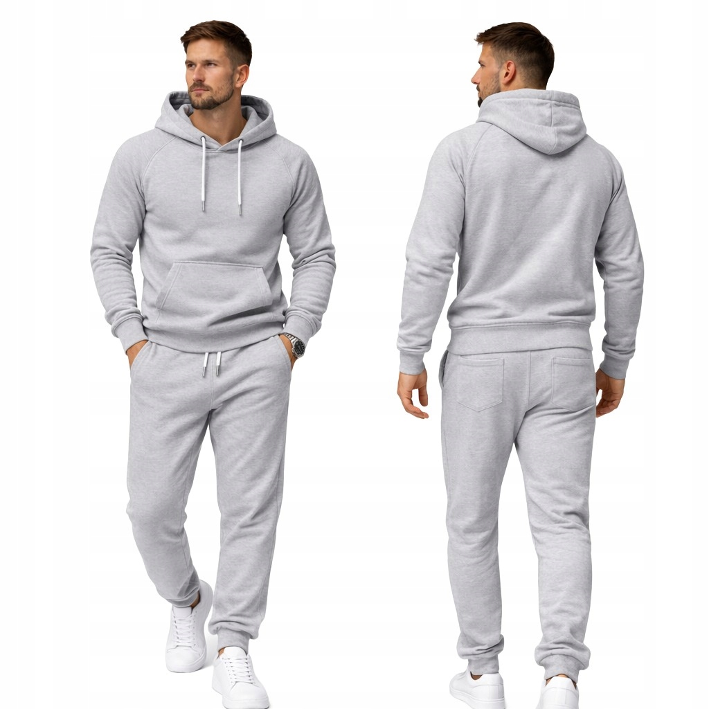 Teplákovka Pánský Šedý 100% Bavlna mikina s kapucí Jogger XXL