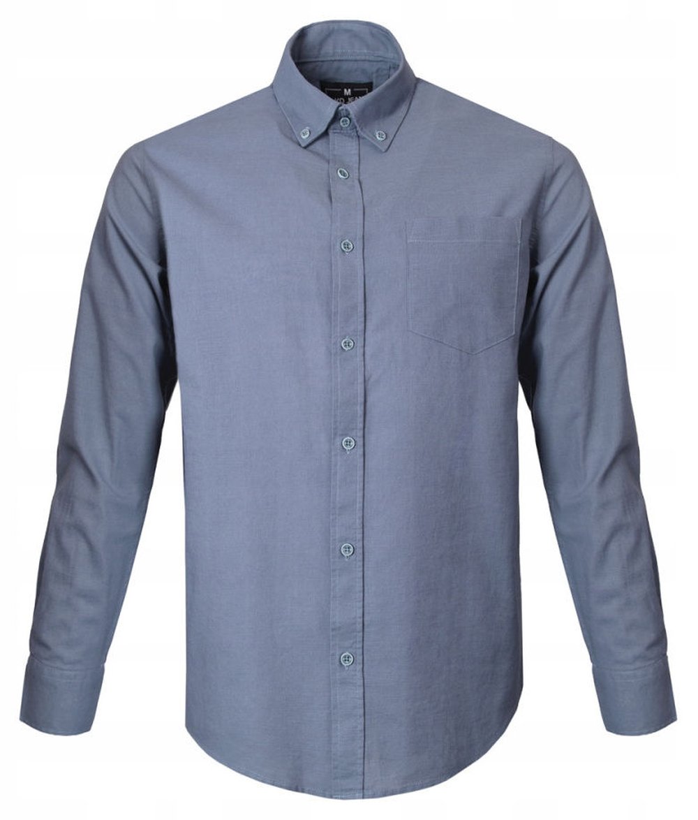 Lehká, lněná bavlněná košile – Pako Jeans – modrá, jednoduchý Střih – 3XL