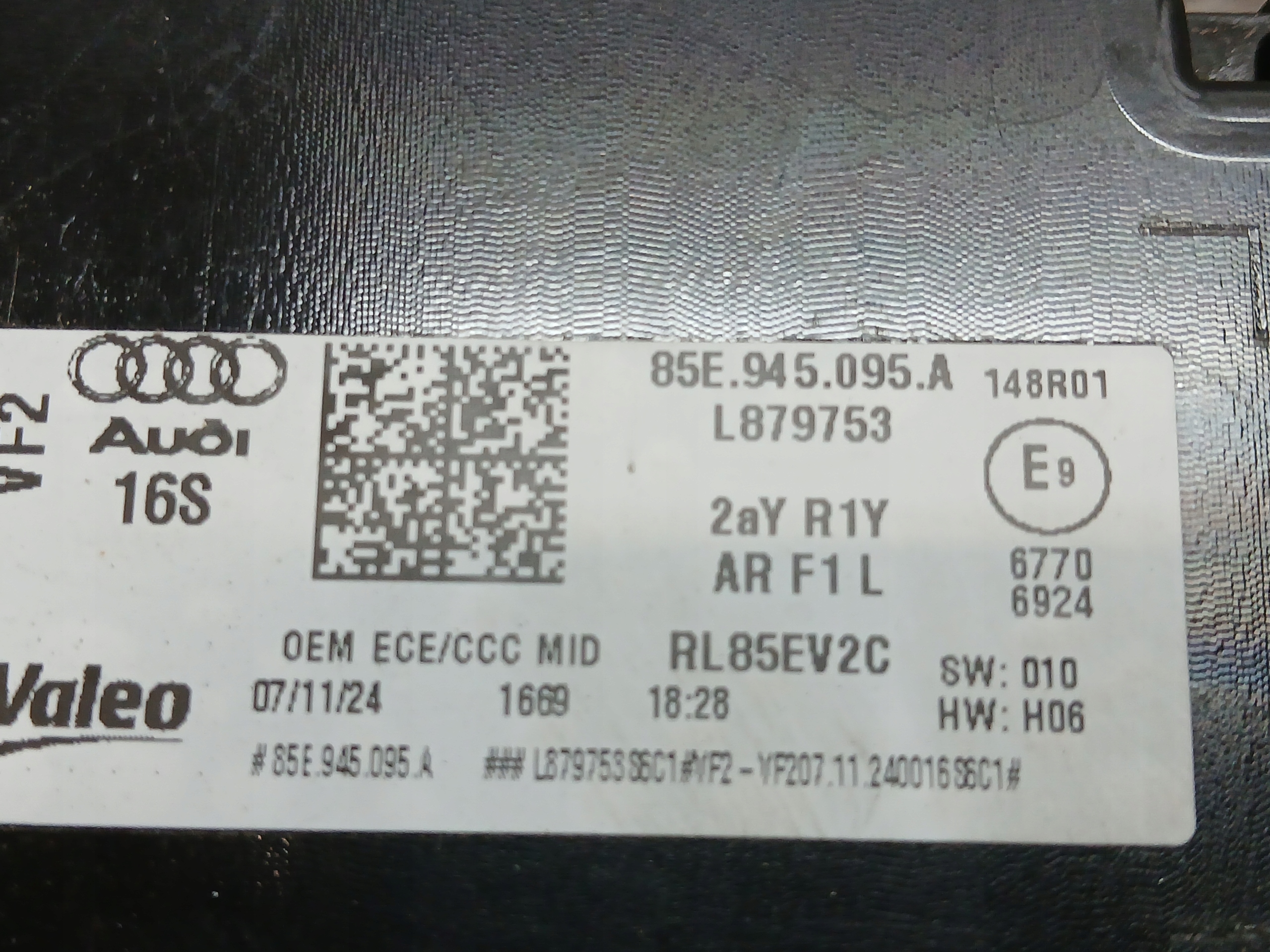 light rear part AUDI A6 E-TRON E TRON 85E LED 85E945095A