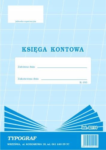 

Księga kontowa K-193 Typograf 02114 A4 25 stron