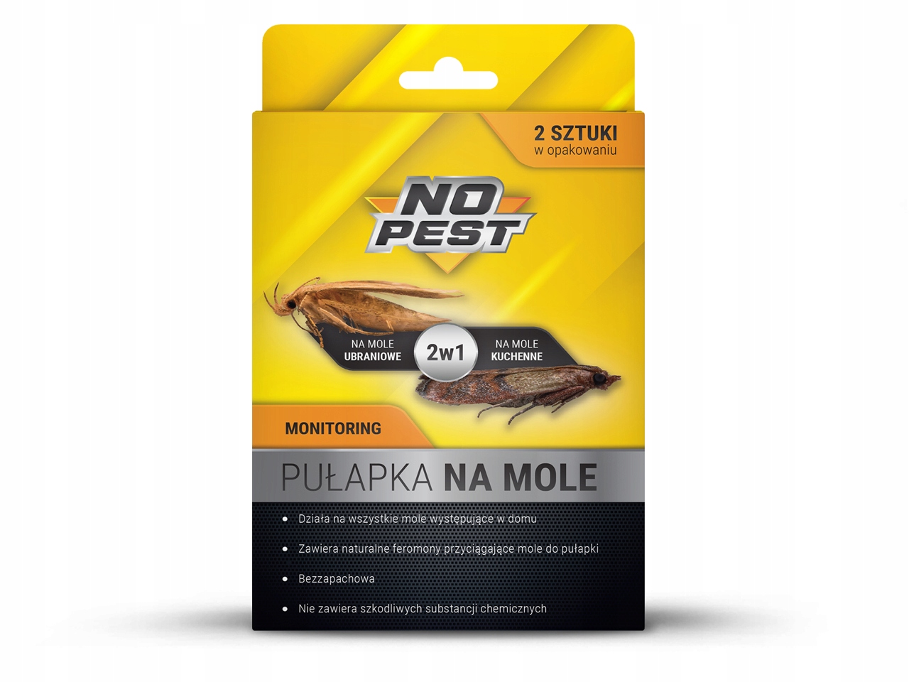LEP ŚRODEK PUŁAPKA LEPOWA NA MOLE KUCHENNE UBRANIOWE 2W1 NO PEST (2 SZT) Rodzaj pułapka