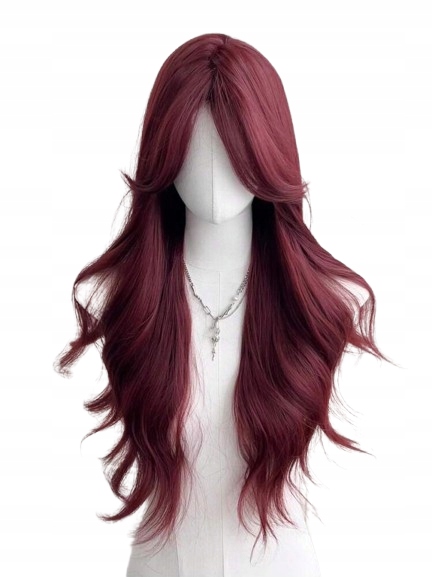 Shein Dámská Paruka Dlouhá Červená Barva Syntetické Vlasy 1JB