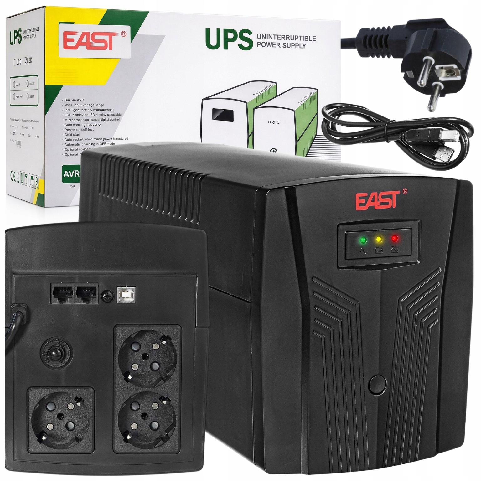 Zasilacz awaryjny Ups UPS1200-T-LI/LED 1200V 720W 3x Schuko Avr zimny start