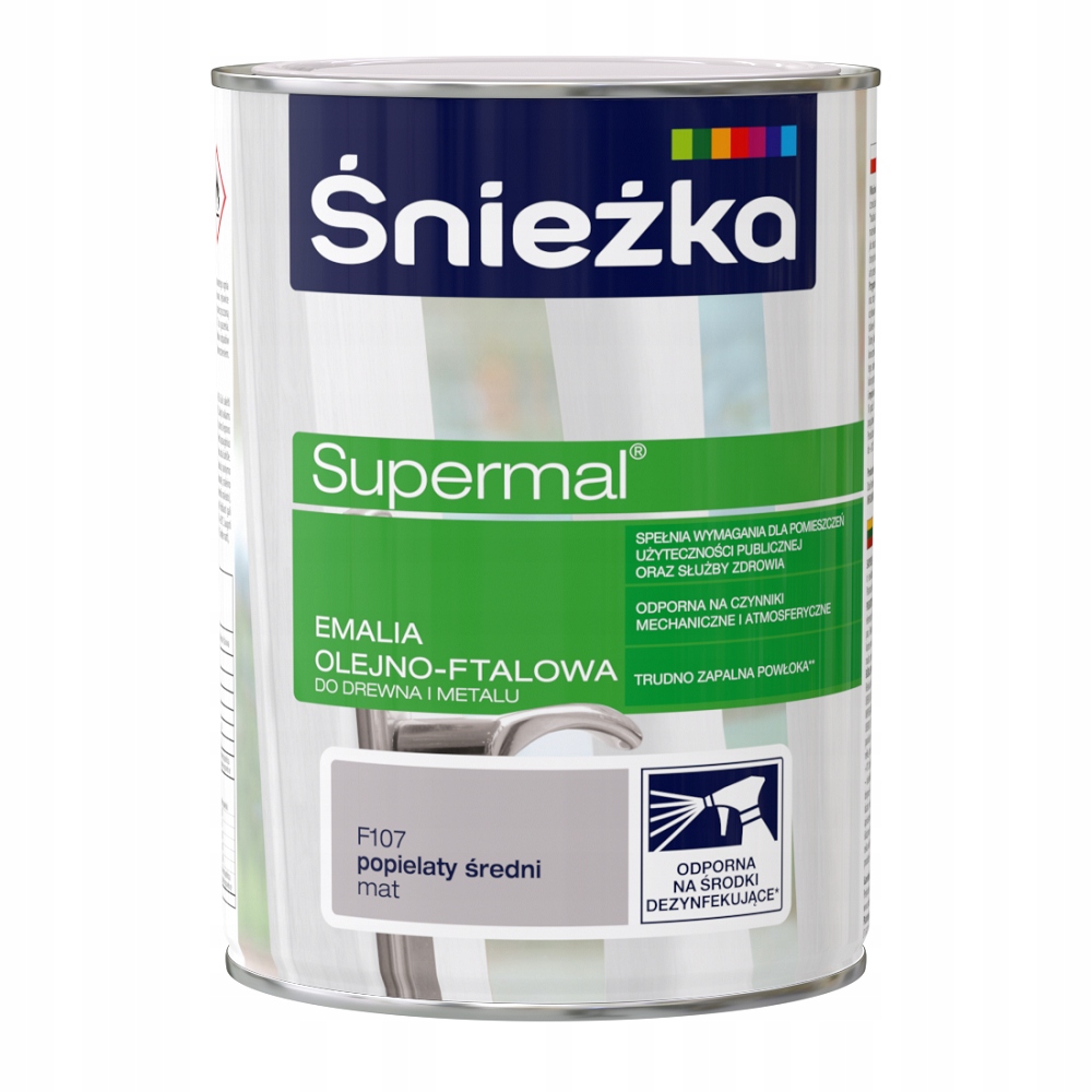 ŚNIEŻKA EMALIA OLEJNA POPIELATY ŚREDNI MAT 0,8L