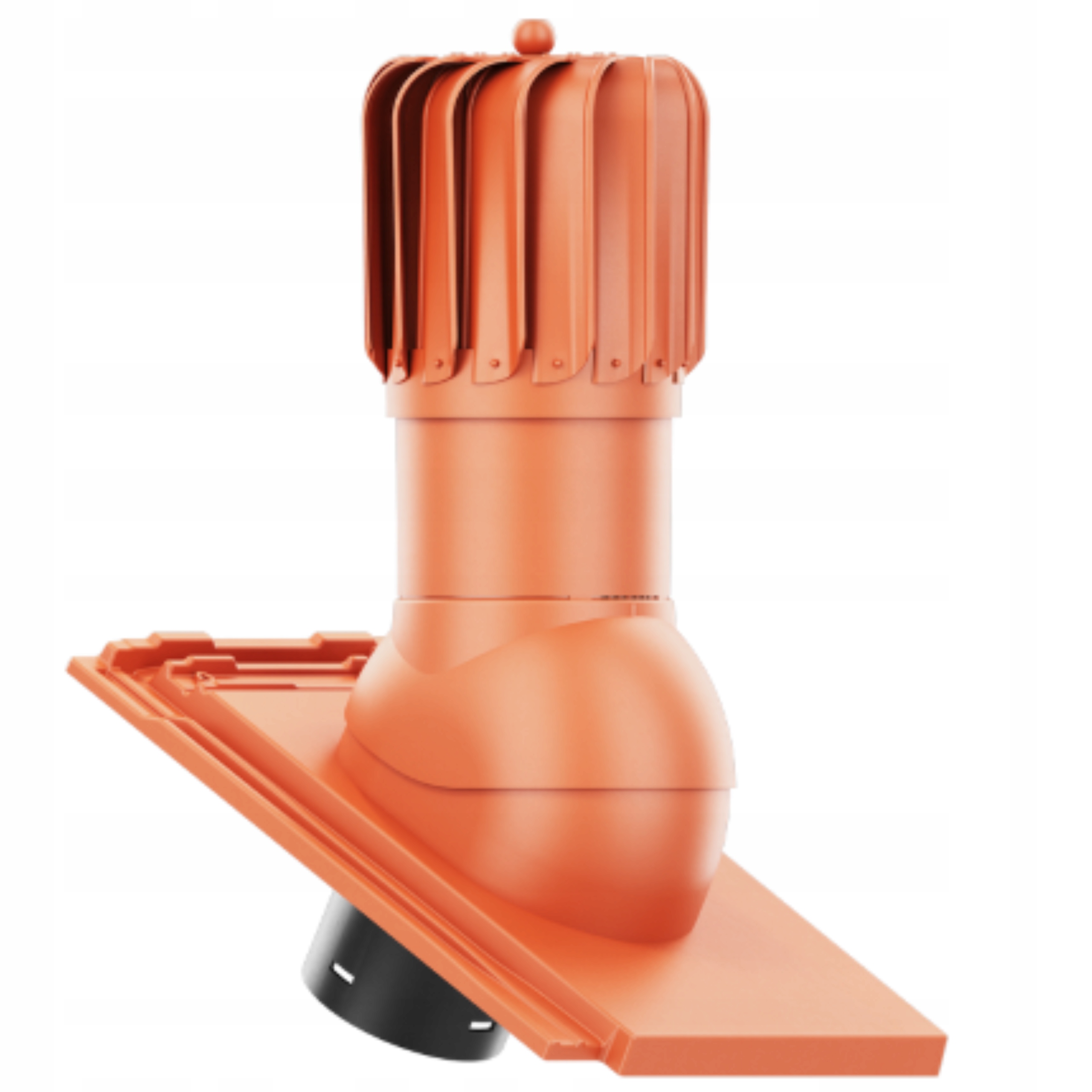 Větrací komín Otočný podlouhlý fi125 Erlus Linea Červený Nat/spiek