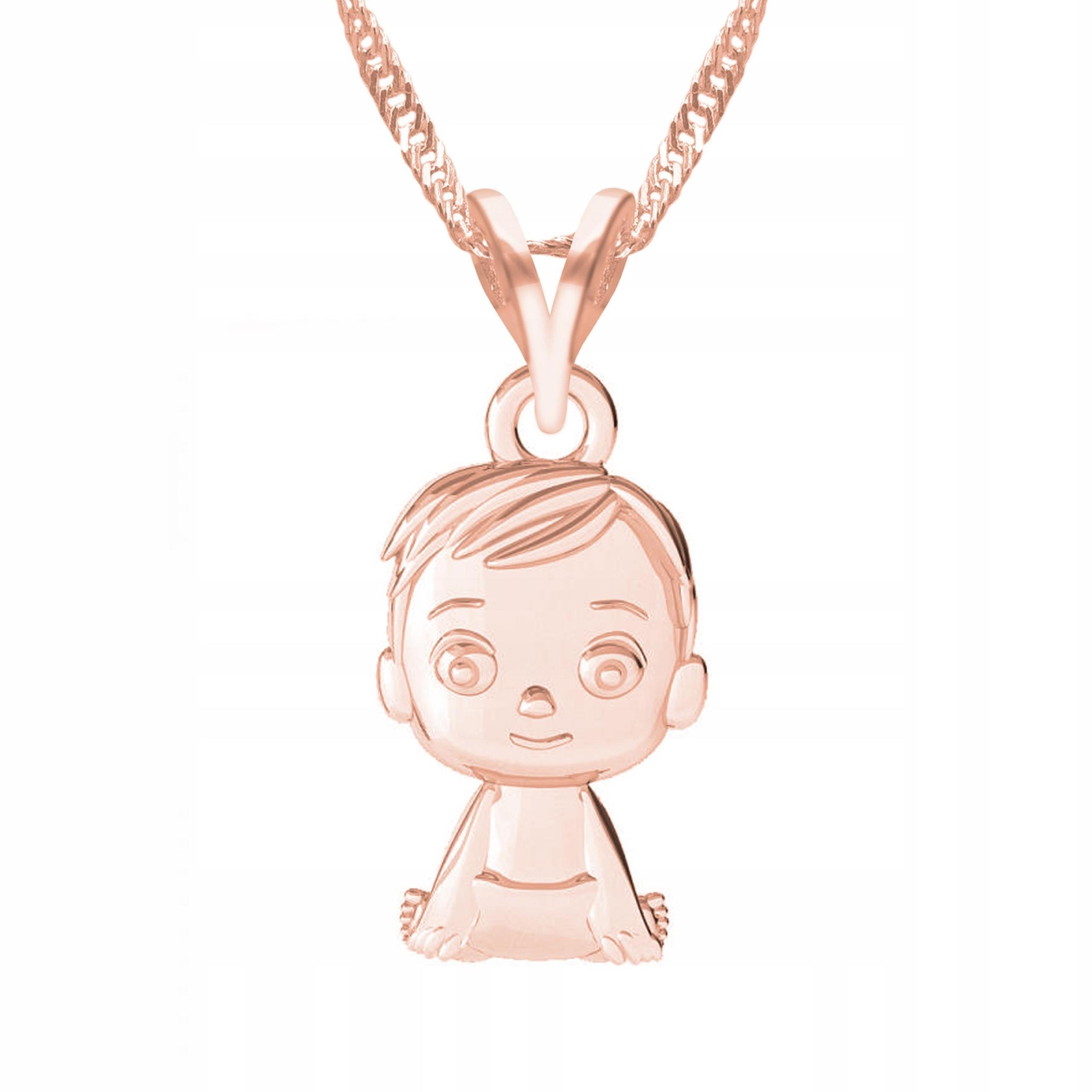Pozlacený náhrdelník s chlapcem Dítě Syn Chlapec Stříbro 925
