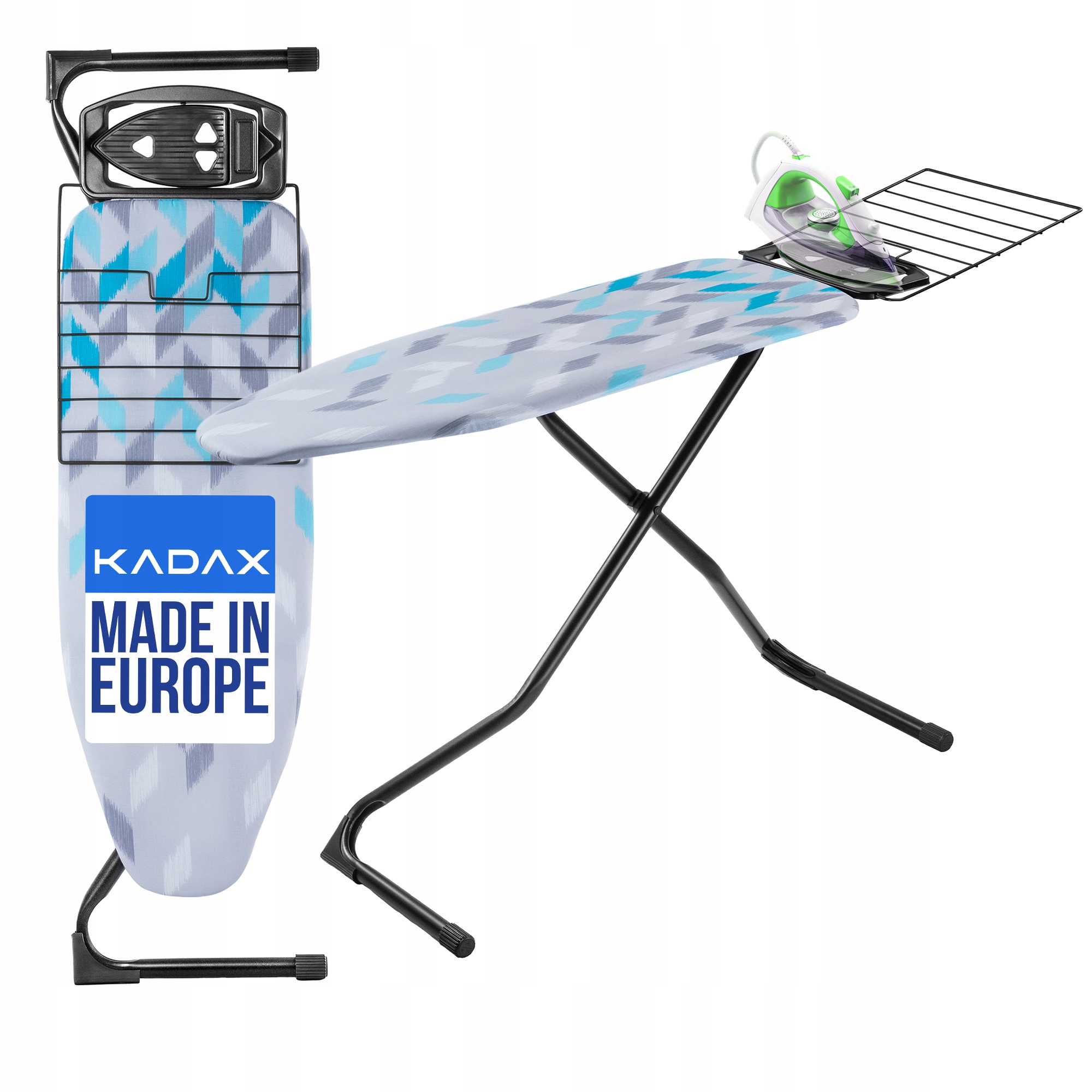 Levně Žehlicí Prkno 120x42cm S Rukojetí Žehlička Široká Deska Skládací Police