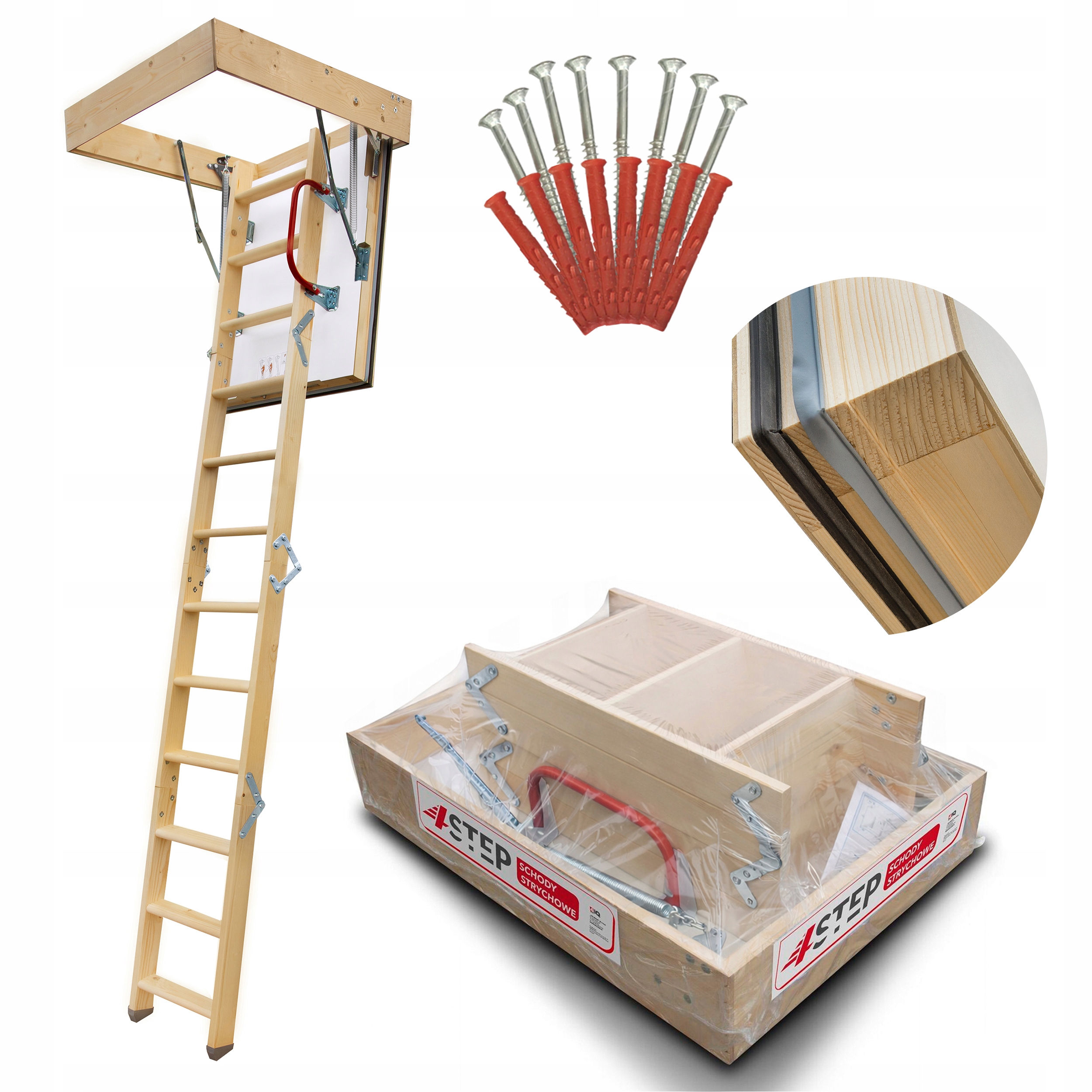 Půdní schody Nordic 87 mm 90x70 0,44W Dodatečné těsnění Šrouby Bonus