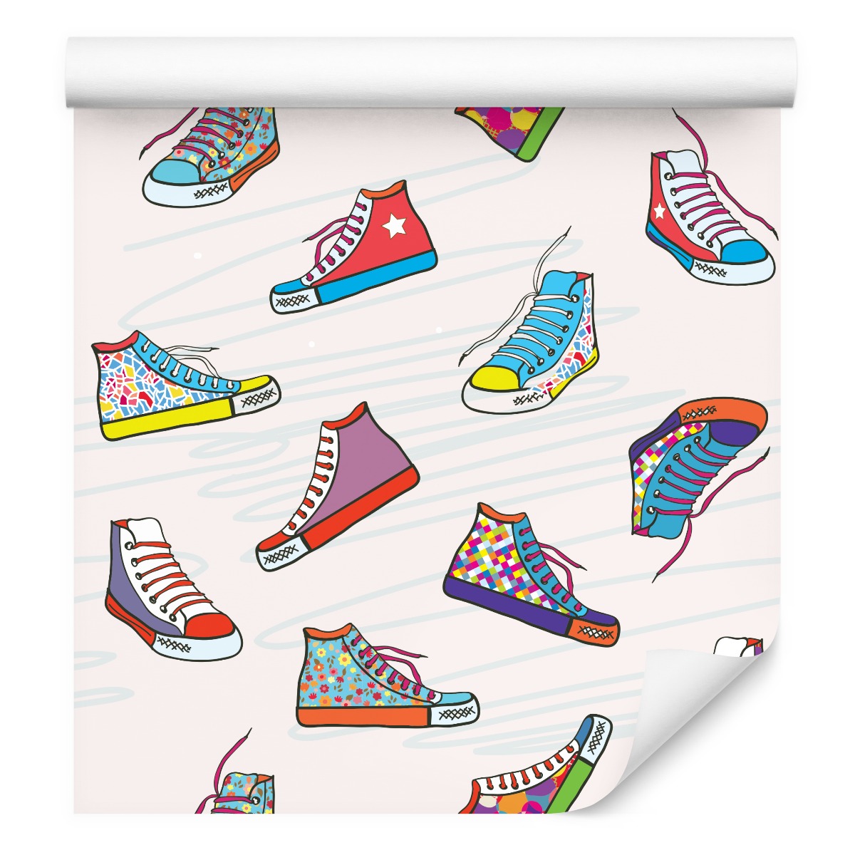 Tapeta pro mládež Barevné tenisky Boty Pop-Art