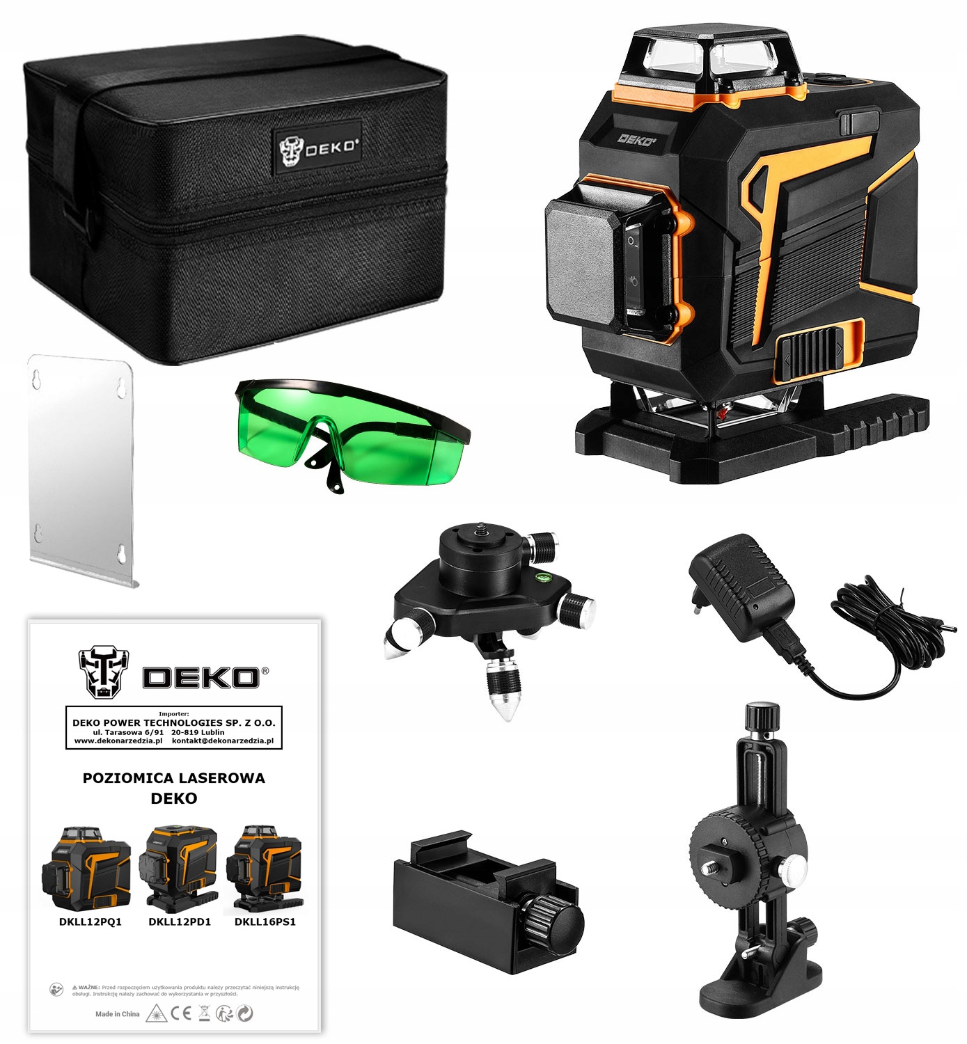 POZIOMICA LASEROWA 360 PŁASZCZYZNOWA 4D LASER KRZYŻOWY PRO ZIELONY DEKO Marka Deko