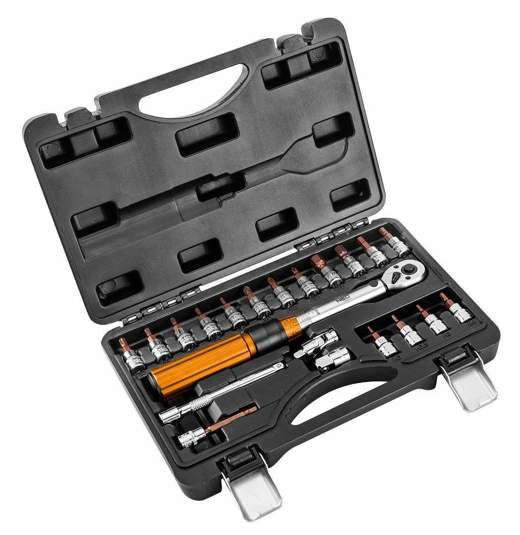 Neo 08-821 Momentový Kľúč Obojsmerný 1/4" 5-25 Nm Sada 21 ks