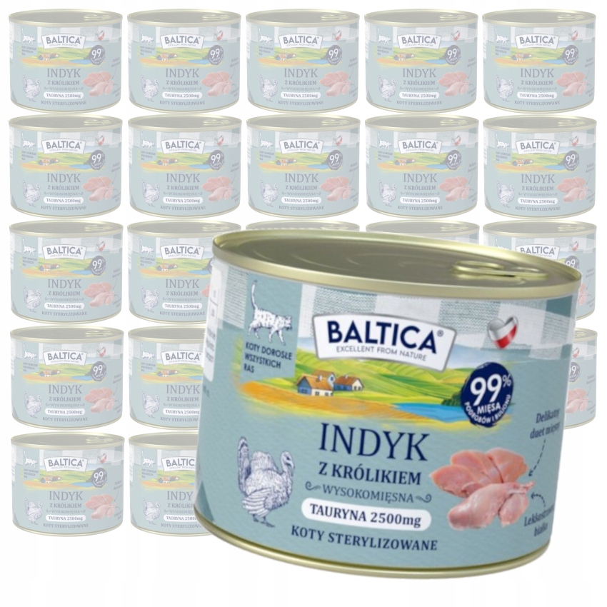 Baltica Krůta s králíkem 24x185g Vlhké Krmivo pro sterilizované kočky