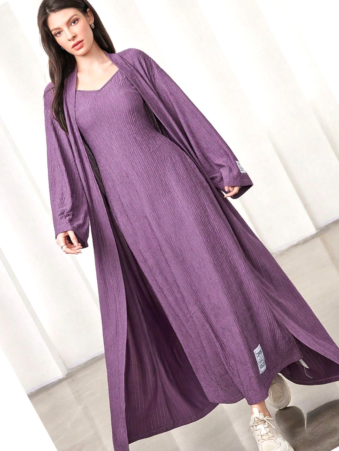 Šaty v arabském stylu Dvoudílná fialová tunika S 36