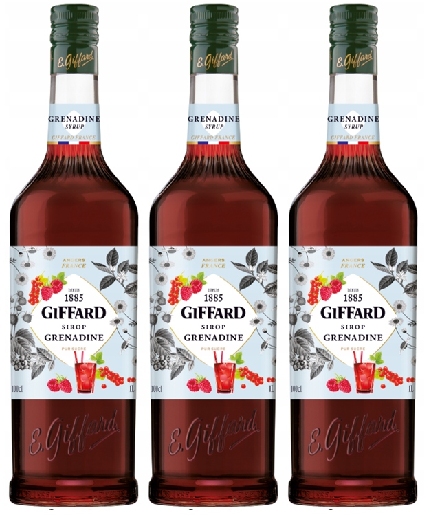 3x Syrop grenadine Giffard 1000 ml grenadina