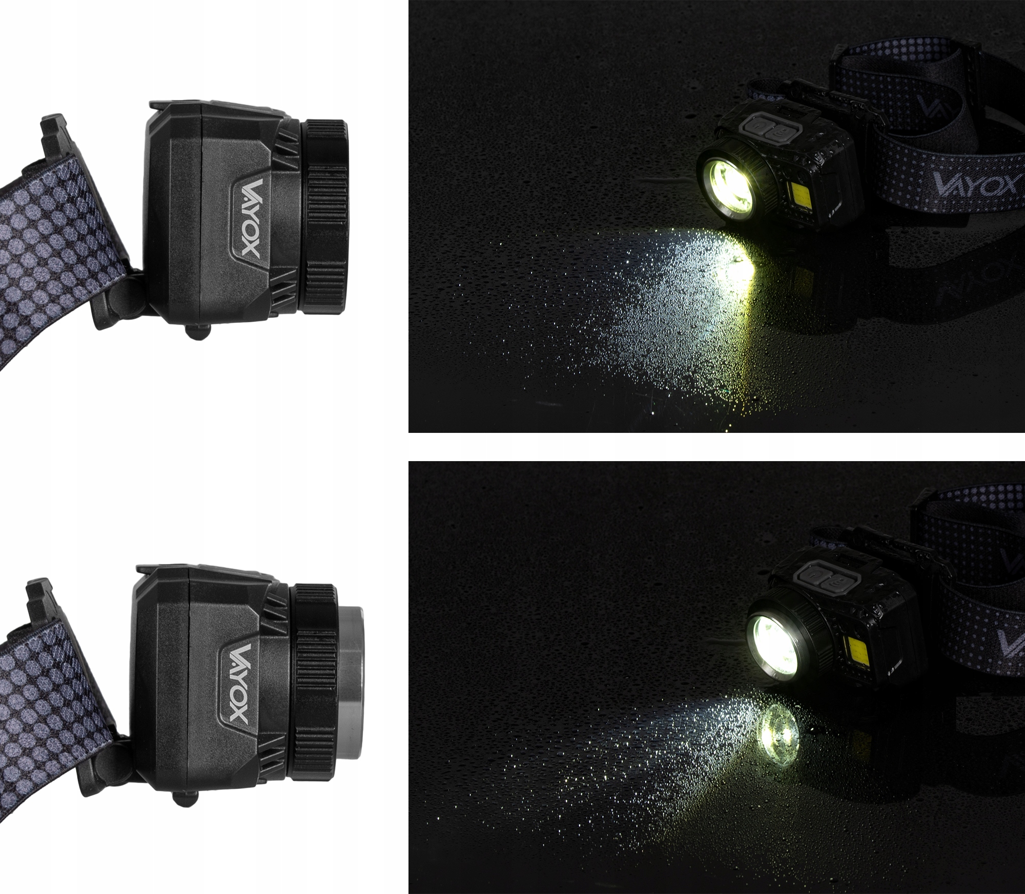 LATARKA CZOŁOWA LED CZOŁÓWKA AKUMULATOROWA MOCNA ZOOM USB C 500lm PRO VAYOX Klasa wodoszczelności IPX 4