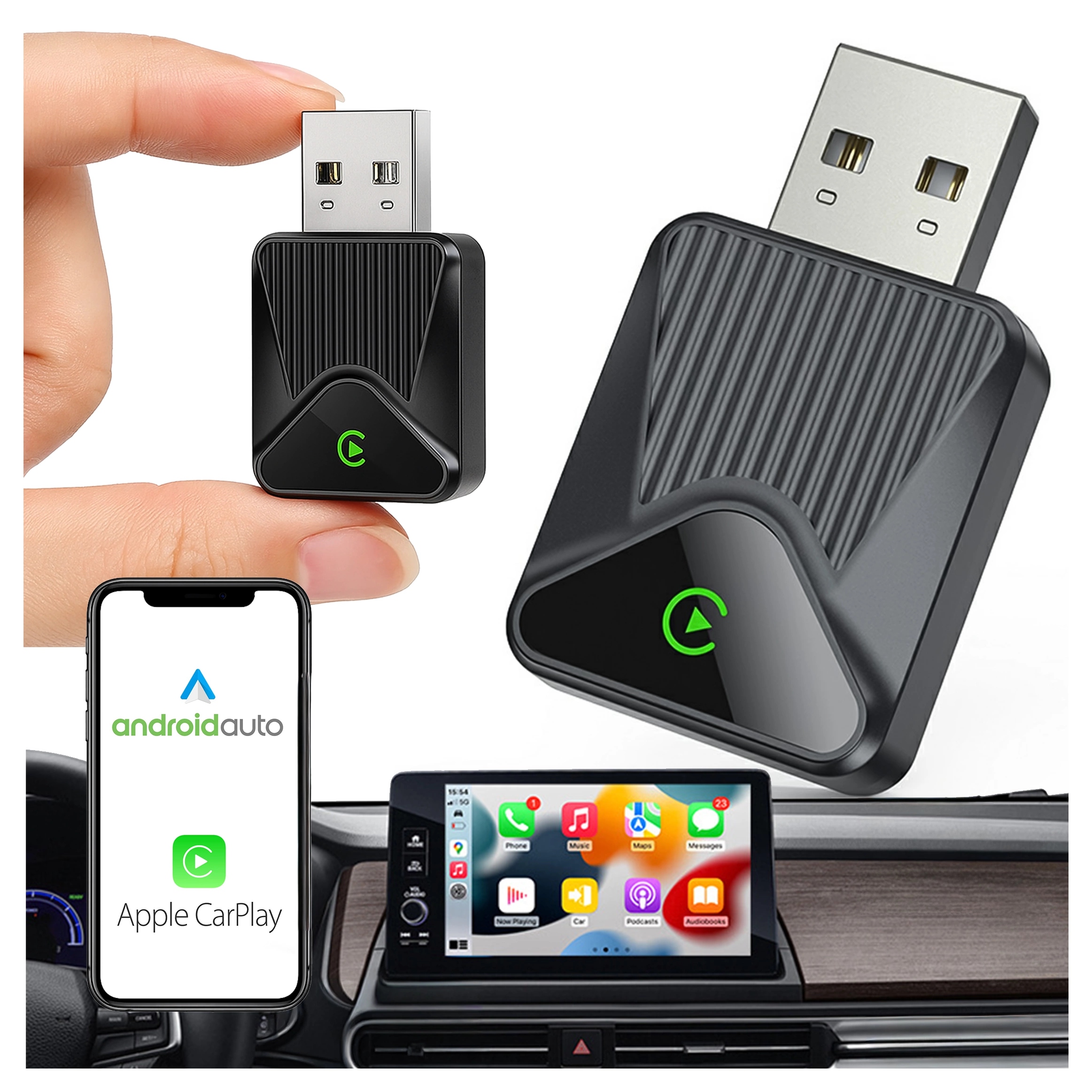 Adaptér Micro Carplay Android Auto Bezdrátový Wifi Bluetooth Usb-c