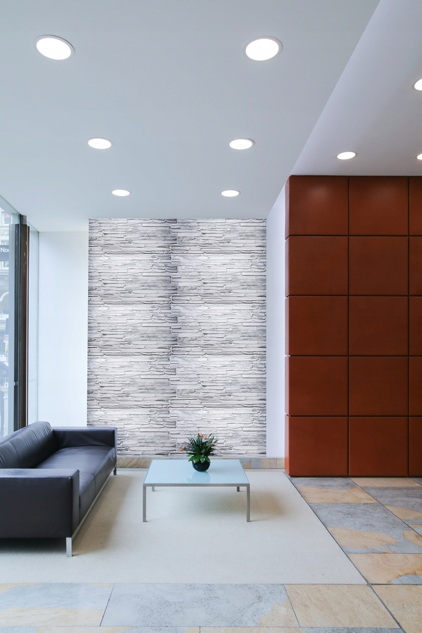 Panel Ścienny PCV 3D Biały Kamień White Rock Długość 98 cm