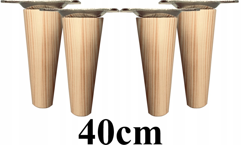 

Nogi Nóżki drewniane zwężane 40cm 4szt blachy
