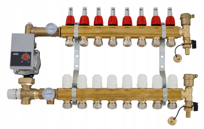 Rozdeľovač 11 obvodov s čerpacou skupinou Wilo