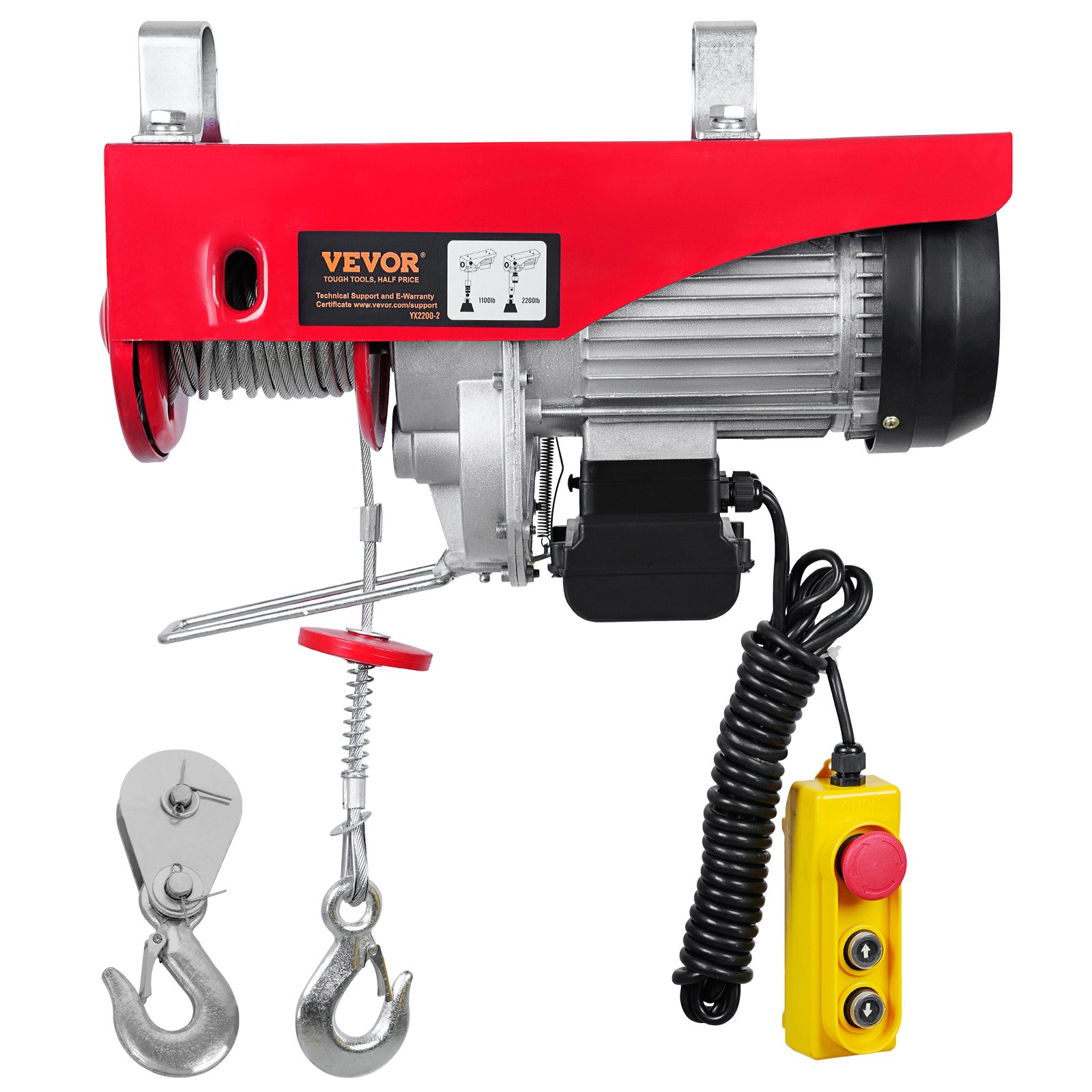 Elektrický naviják 220 V 1000 kg 1600 W, dálkové ovládání, dílna, sklad