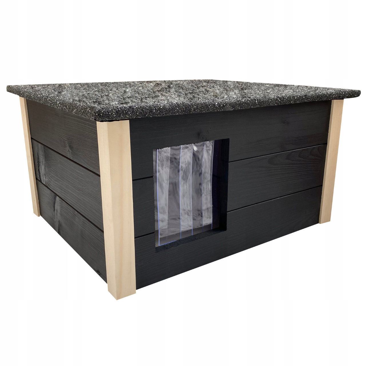 Buda dla psa kota ocieplana drewniana Budka Legowisko ciepła otwierany dach