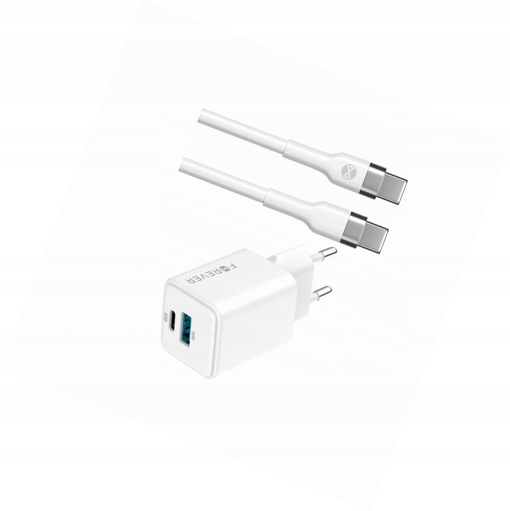 Szybka ładowarka GaN 30W 2 wejścia Usb i Usb-c z kablem do Xiaomi Poco M3