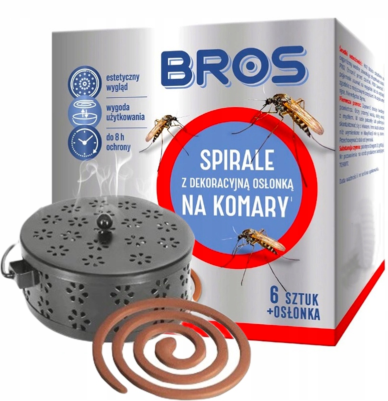 

6x Spirala Odstraszacz Na Komary Bros Z Osłoną