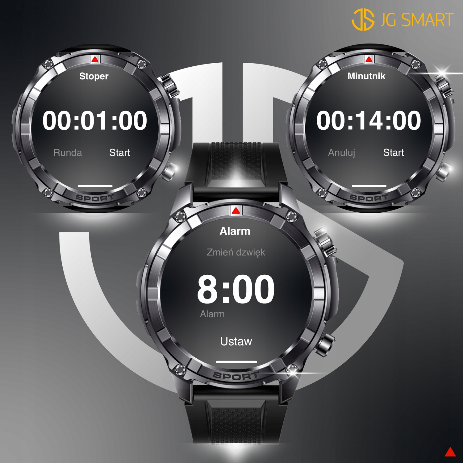 SMARTWATCH MĘSKI ZEGAREK MENU PL ROZMOWY CIŚNIENIE 500mAh AMOLED + 3 paski Rodzaj smartwatch