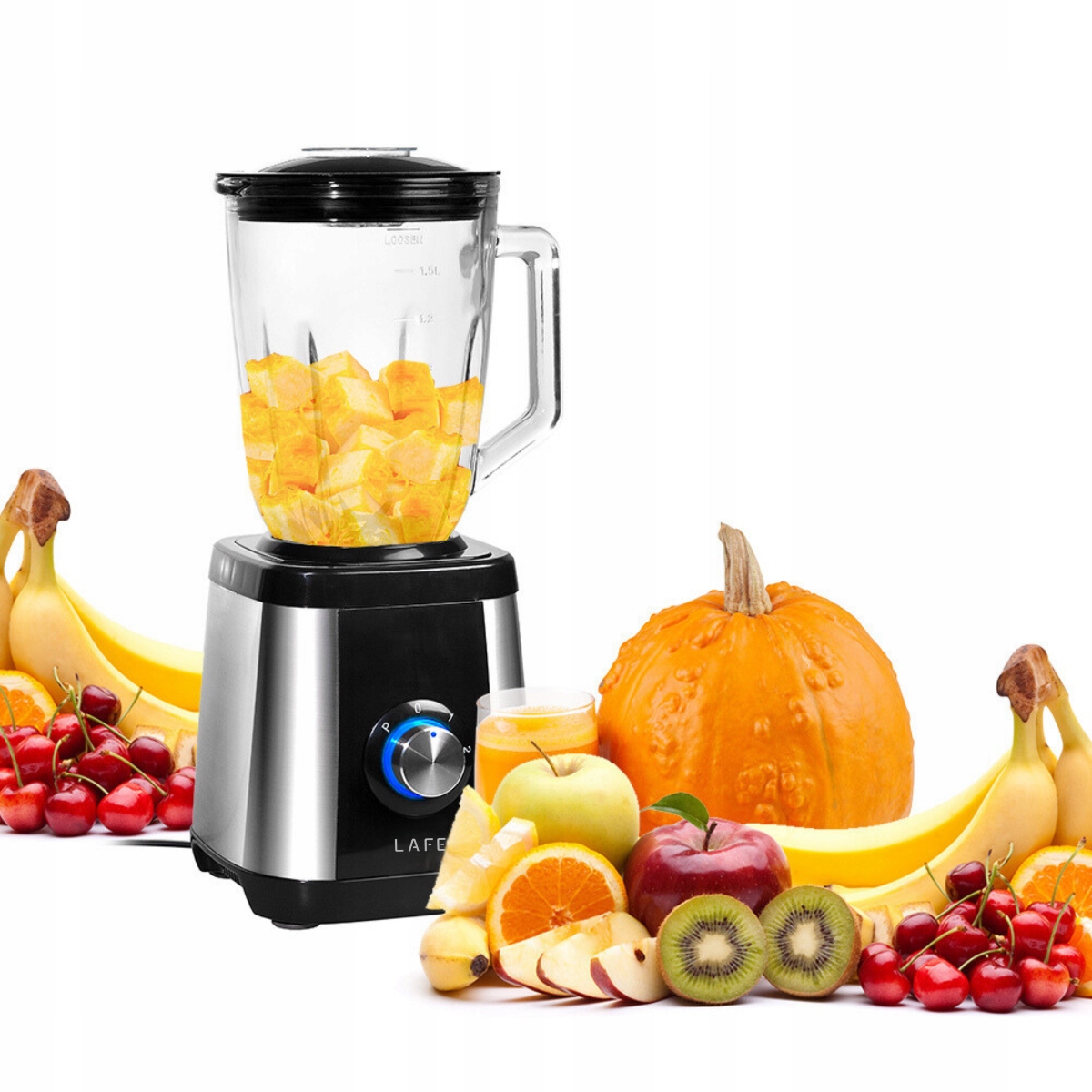 Stolní Mixér Se Skleněnou Nádobou Drcení Ledu Na Smoothie Koktejly Silný 1,5 L