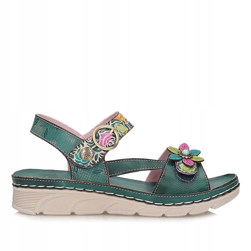 Dámské sandály Laura Vita 0007647 Dorry- Bleu- F2 modré na suchý zip
