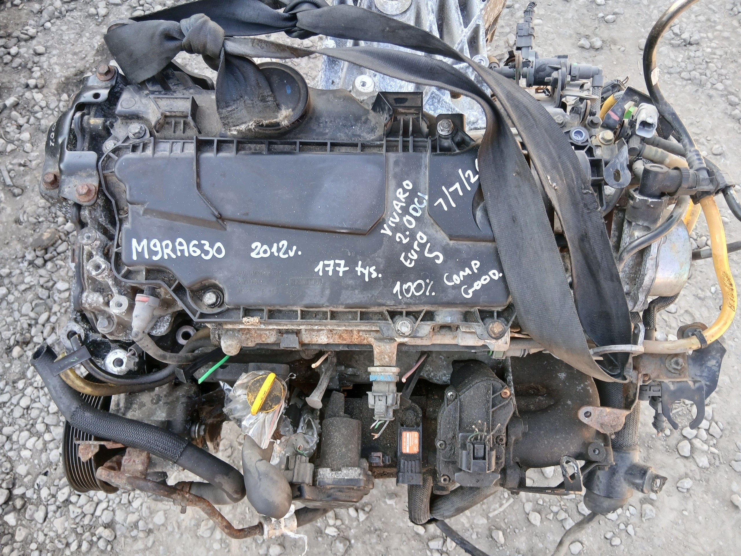 TRAFIC VIVARO 2.0 DCI 2012 E5 EURO5 engine complete KPL M9RA630 M9R630