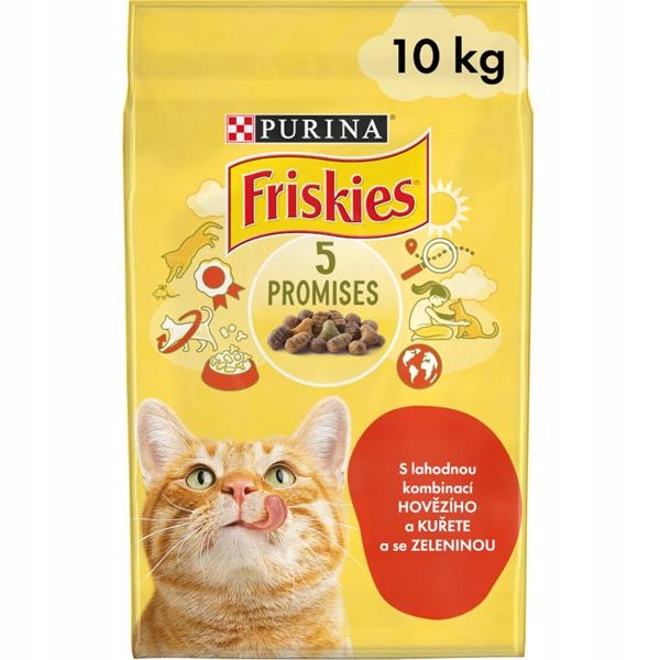 Levně Friskies cat dry maso, kuře a přidaná zelenina 10 kg