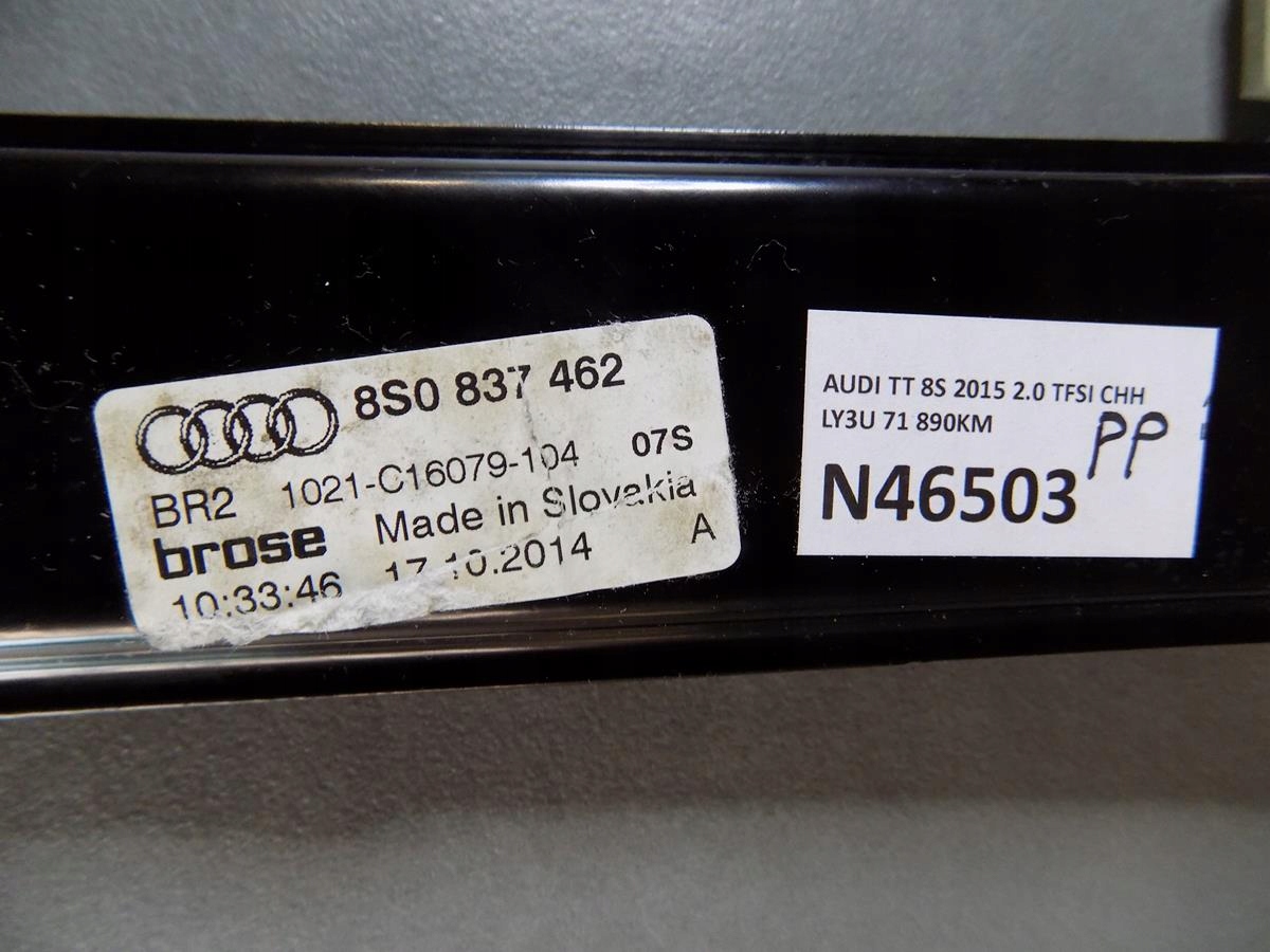 AUDI TT 8S mechanism windows right 8S0837462