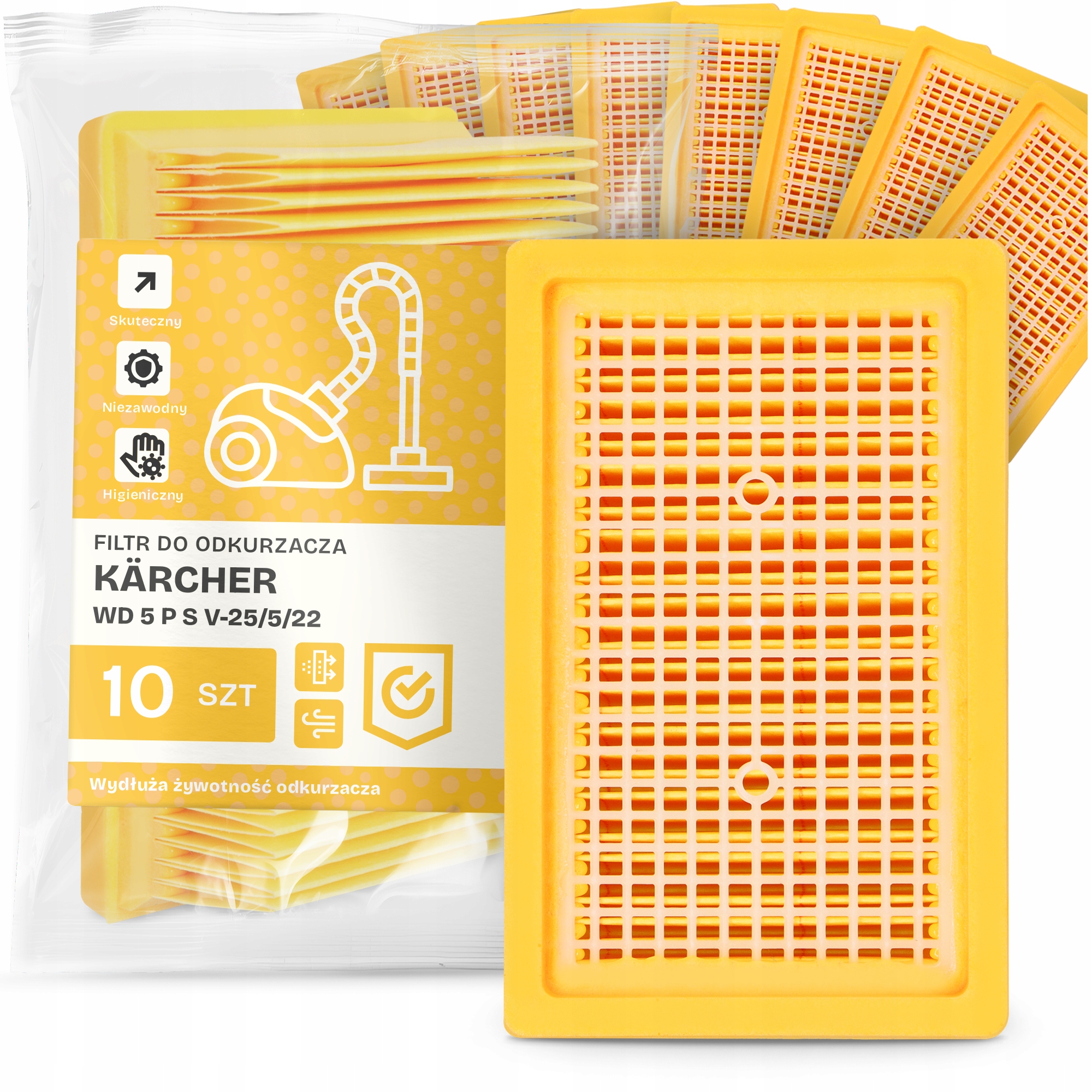 10x Filtr Do Vysavače Kärcher Wd 5 P S V-25/5/22 Vzduchové Filtry Em-w