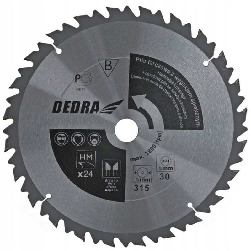 

Piła tarczowa do drewna 300x30mm 24 zęby wzmocn.