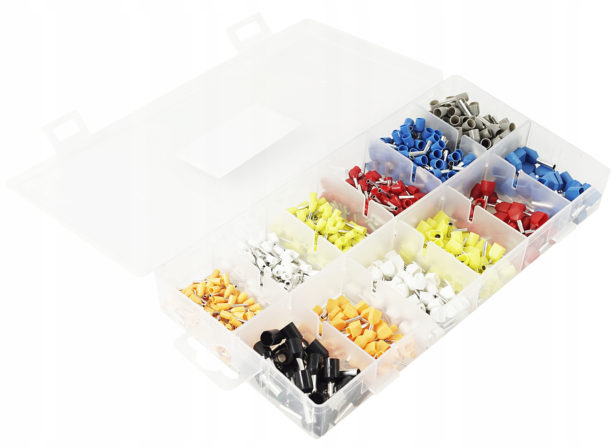 TULEJKI IZOLOWANE KOŃCÓWKI KABLOWE NA LINKĘ MIEDŹ ZESTAW 0,5-6,0mm2 800szt Liczba sztuk w ofercie 800 szt.