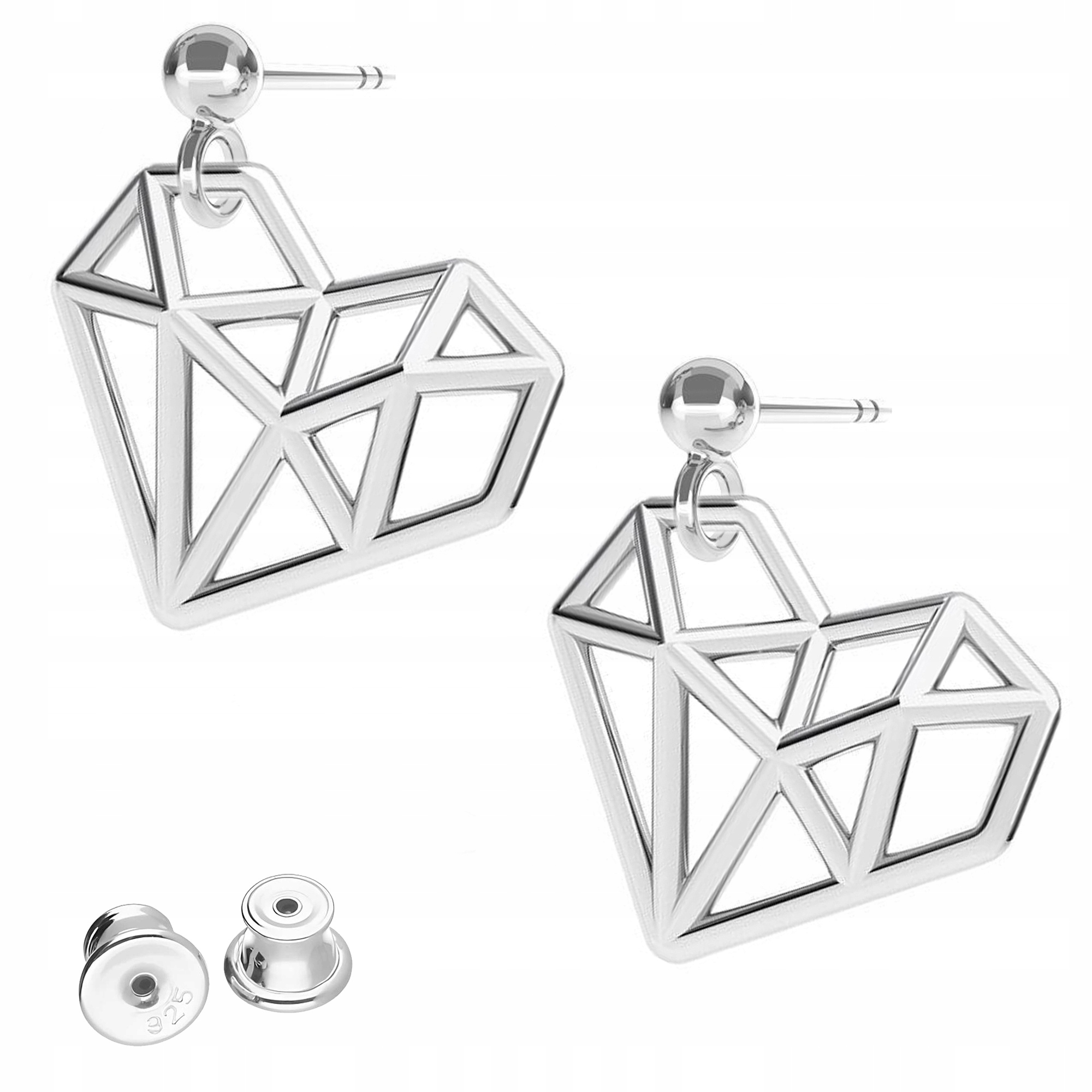 Stříbrné Náušnice Ažurové srdce Srdíčka Srdce Láska Stříbro 925