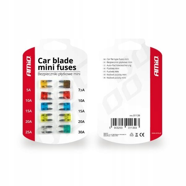 

Bezpieczniki Płytkowe Mini Zestaw 10 Sztuk