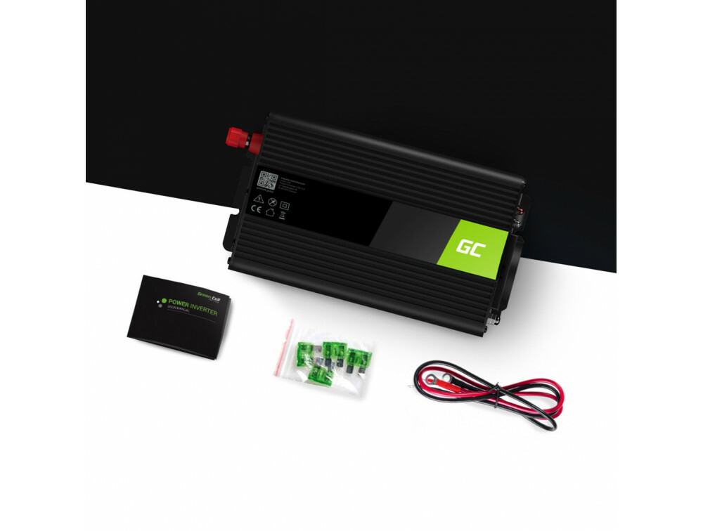 Green Cell INV09 automobilový menič napätia 12V to 230V, 1000W 2000W