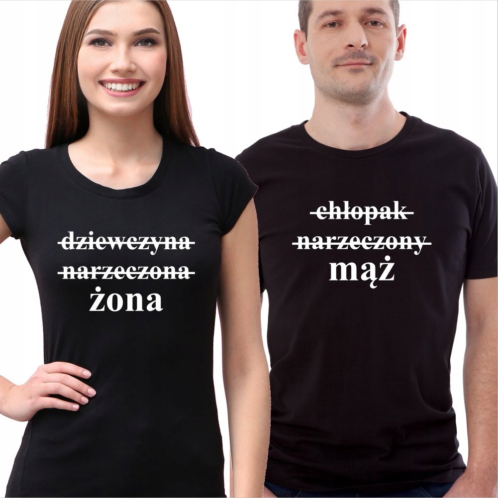 

Komplet Koszulek Damska I Męska Żona Mąż
