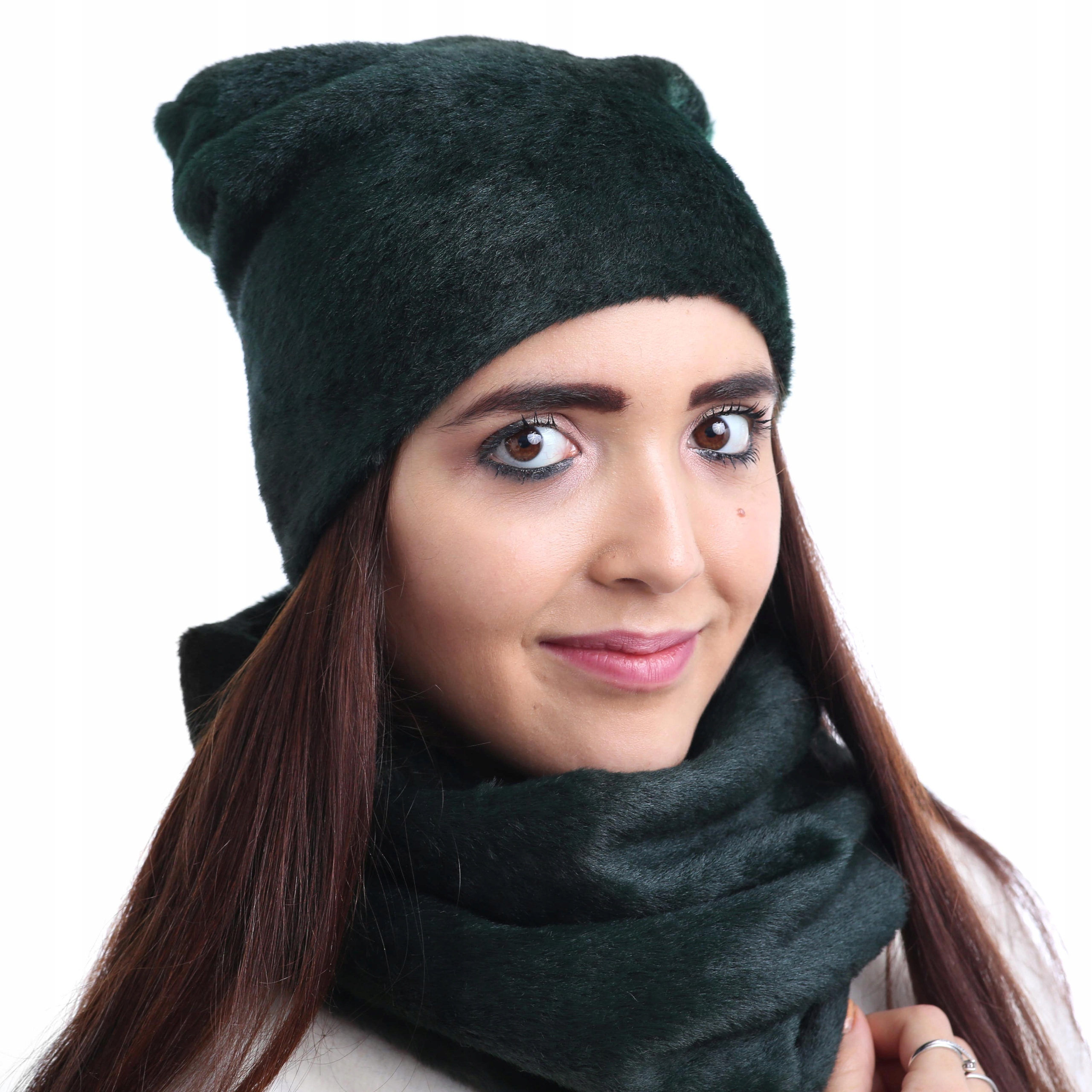 

Nandy Komplet Czapka + Komin Futro Tuba Szalik Miś