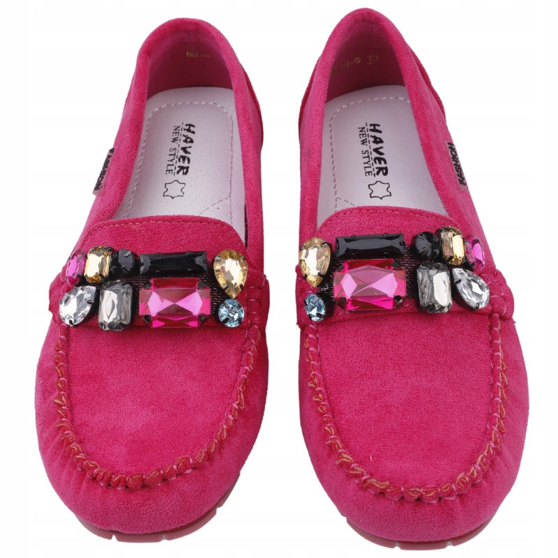 MOKASYNY DAMSKIE WSUWANE PÓŁBUTY ZAMSZOWE WKŁADKA EKOSKÓRA ZAMSZOWE RÓŻOWE Stan opakowania oryginalne