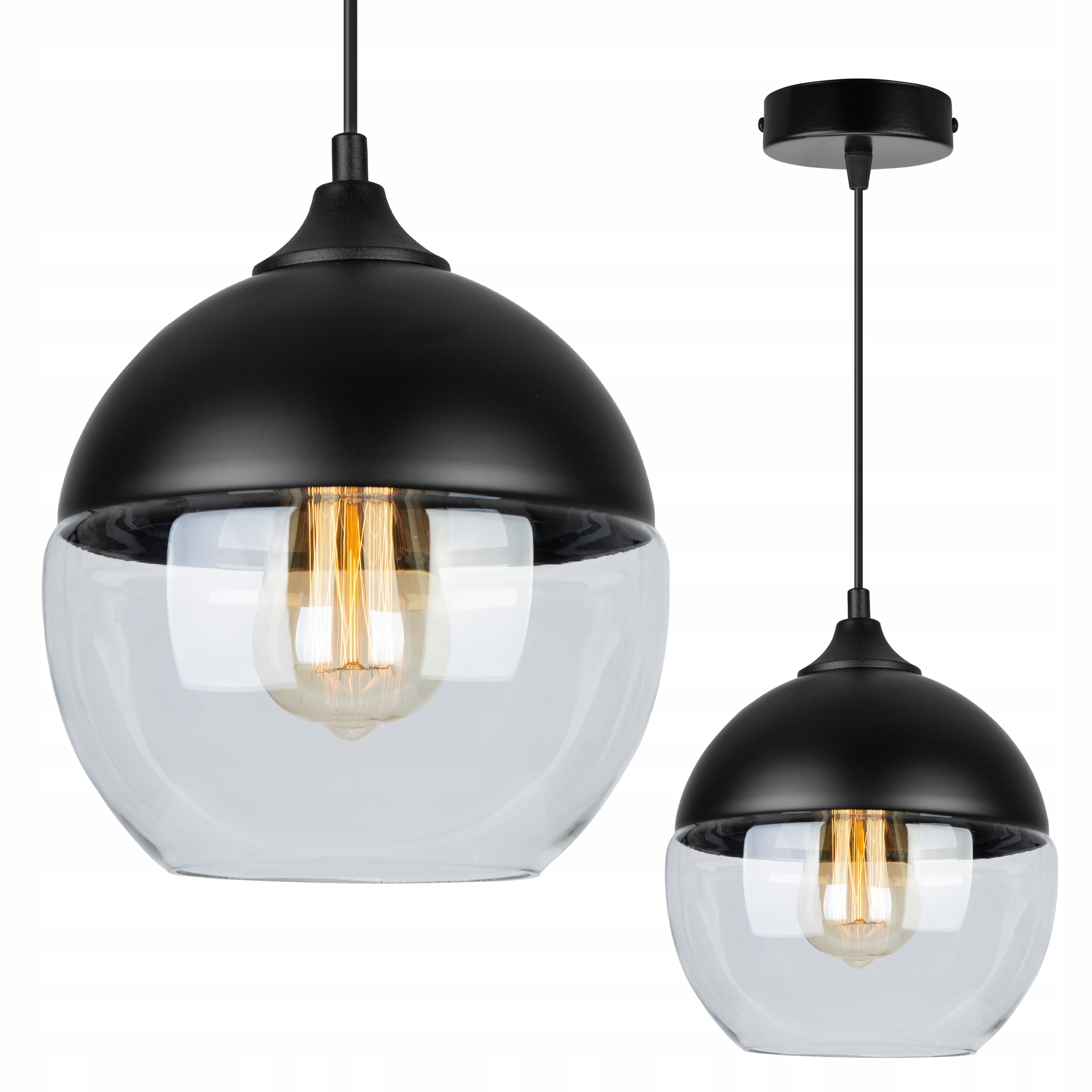 

Lampa Sufitowa Wisząca Plafon Szklany Klosz Led