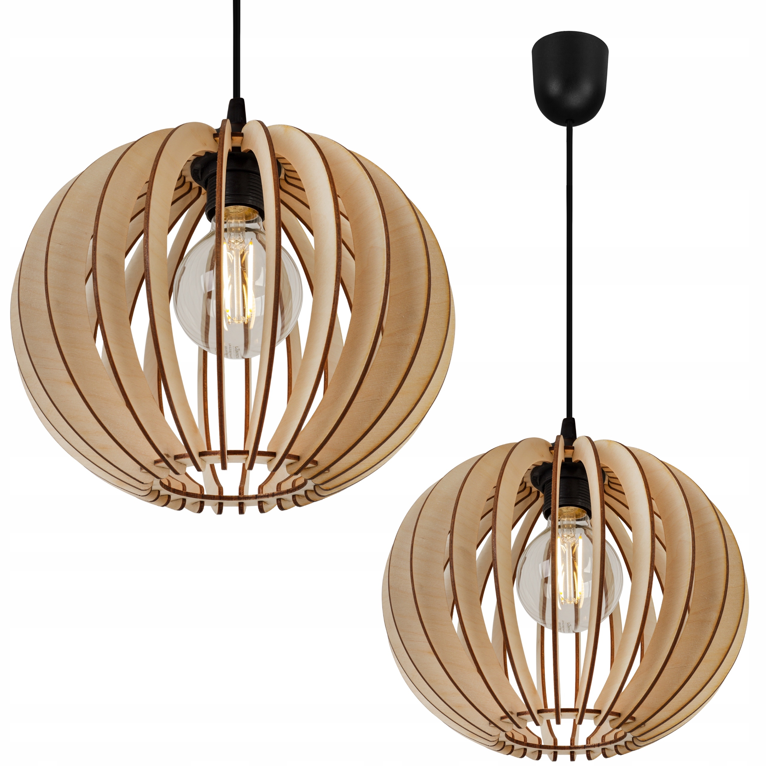 

Lampa Wisząca Sufitowa Nowoczesna Led Drewniana