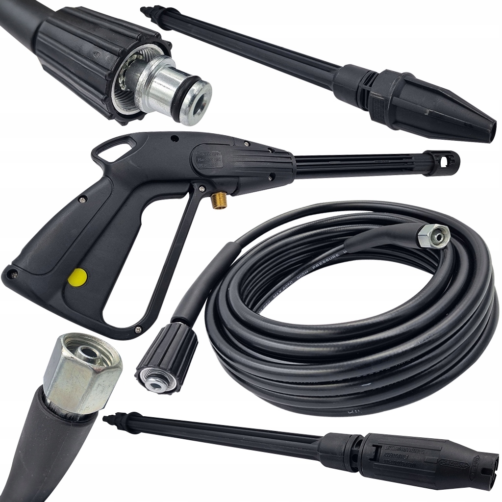 PISTOLET LANCA DO MYJKI CIŚNIENIOWEJ DYSZA ROTACYJNA PŁASKA + WĄŻ 8m ZESTAW