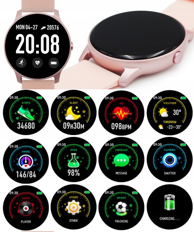 SMARTWATCH Zegarek SMARTBAND DAMSKI PL ORYGINAŁ XL Kompatybilność systemowa Android iOS Windows Phone