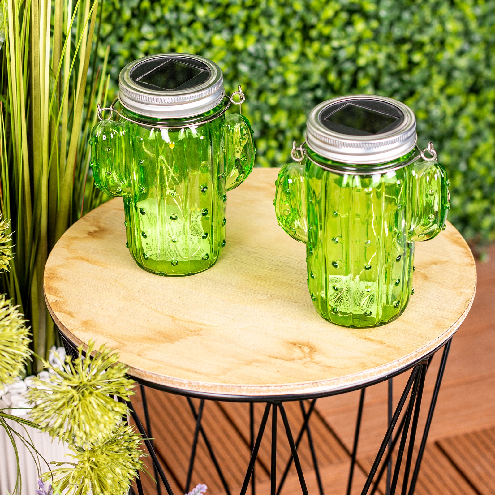 LAMPKA SOLARNA SŁOIK OGRODOWY KAKTUS SZKLANY LED EAN (GTIN) 5901508315861