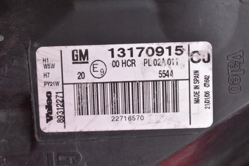 REFLEKTOR left light front lens EU 13170915CJ OPEL VECTRA C LIFT 05-09